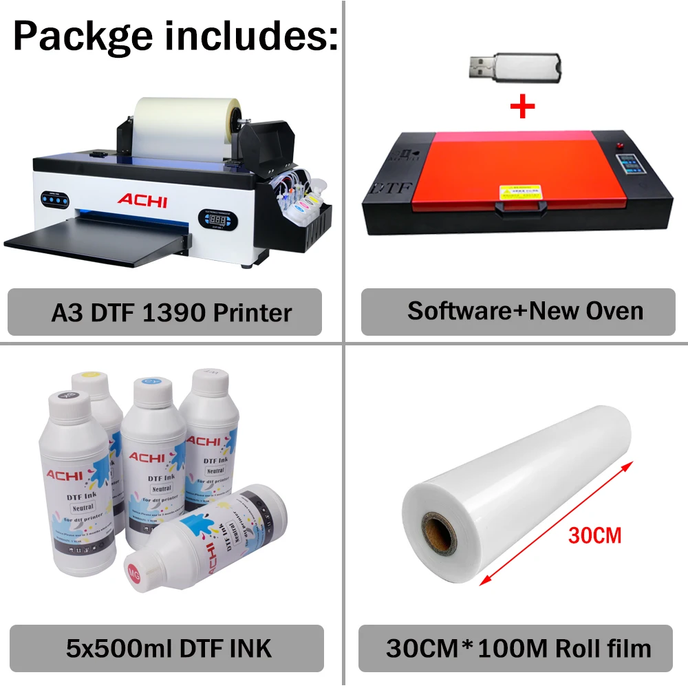 EU Ship A3 DTF Printer DTF A3 Heat Transfer Print Directly Transfer Film DTF Printer For T-Shirt Fabric Hoodies Shoes EU STOCK