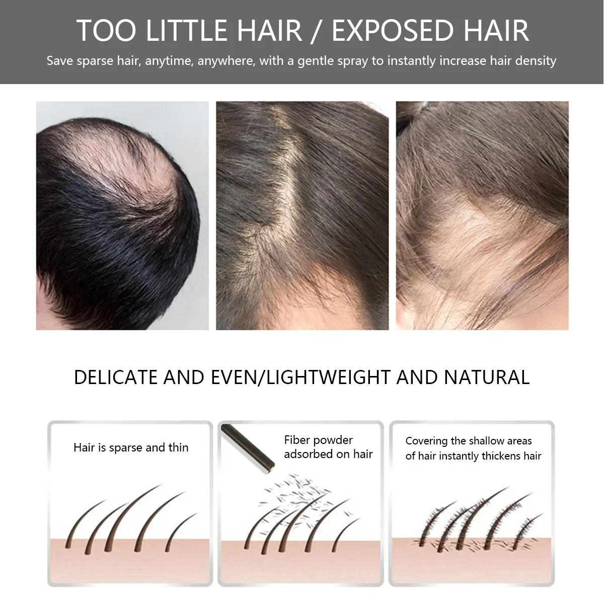 Nachfüllbare Friseur-Puderspray-Flasche Haaraufbaufaser-Applikator für Salon-Styling-Werkzeuge – Detail 8