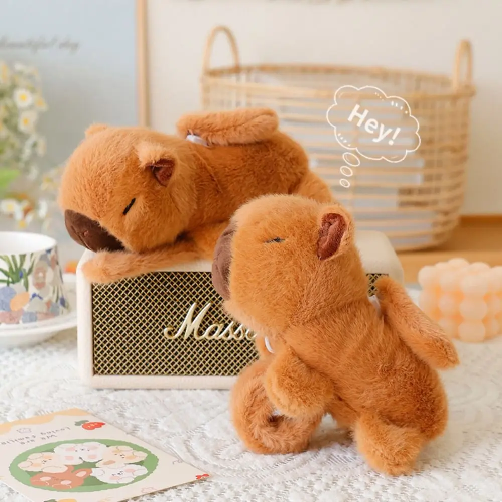 Capybara Rodent Slap Bracelet Series Wings Trembling Pull Rope Plush Doll Slap Bracelet Pink Soft Capybara Plush Wrist Band