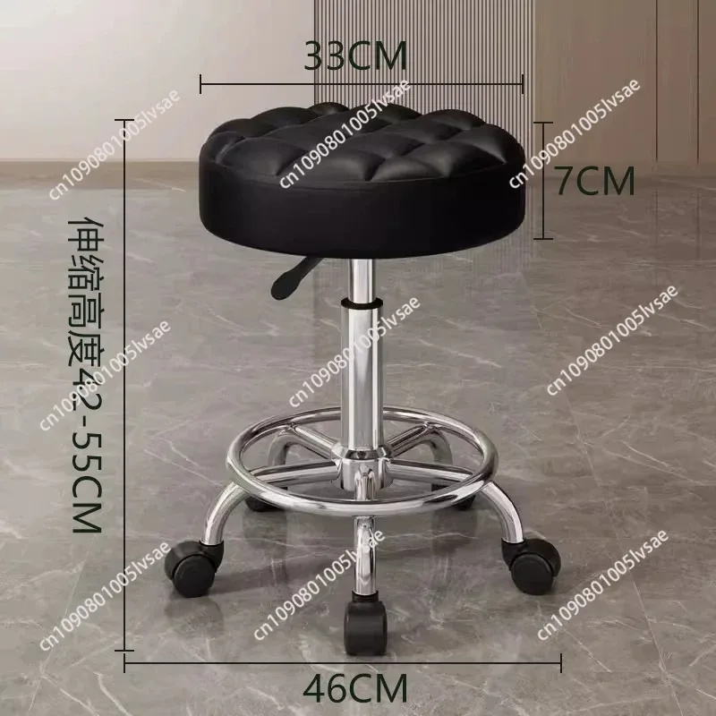 Barber Nail Salon Chair Swivel Wheels Rotating Salon Hair Stylist Barbershop Equipment Furniture Professional Rolling Silla