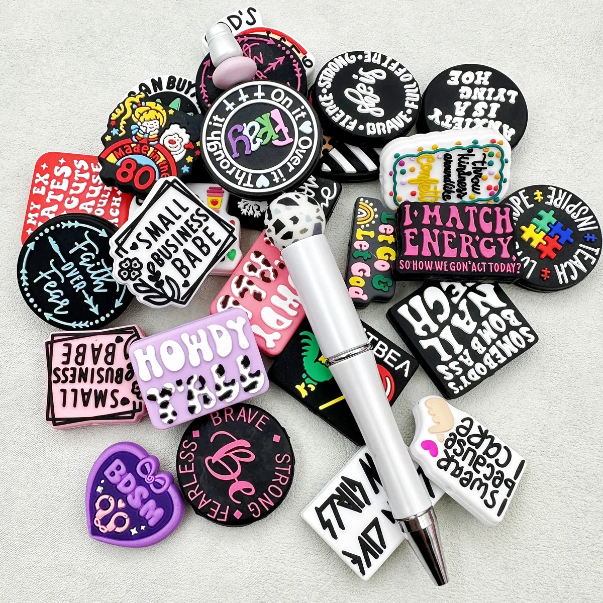 Picture 3: Silicone Beads 10PCS NEW Focal Beads FOR Baby Pendant Toy DIY String Pen Beads Nipple Chain Jewelry Accessories Gifts
