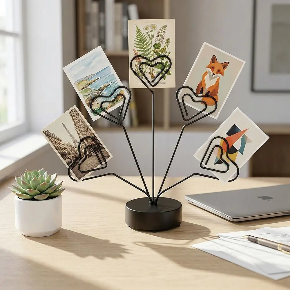 Multifunctional Creative Note Clips Stable Portable Desk Organizer 5 Head Vertical Desktop Card Clamp Office Supplies