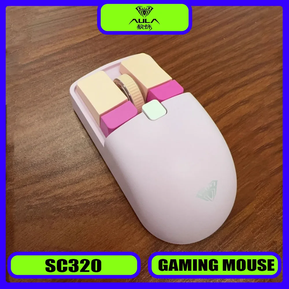 

Беспроводная игровая мышь Aula SC320 2.4G с двойным режимом работы, чувствительная, перезаряжаемая, 4000dpi, Bluetooth, милый дизайн, подарки для геймеров
