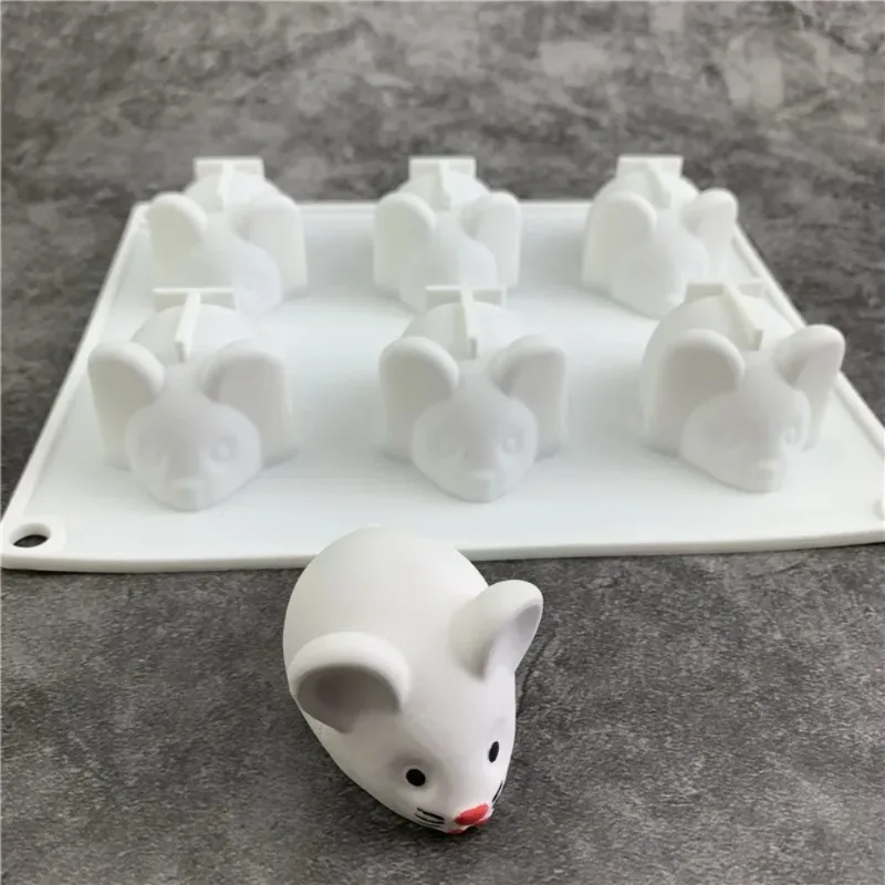 2026 New 6‑Cavity Silicone Mouse Mold For Mousse Chocolate Dessert Baking Tray Fondant Cake Decorating Pastry Making Gadget