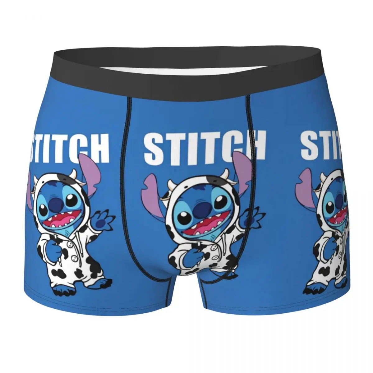 Stitch การ์ตูนน่ารักชุดชั้นในกางเกงในชาย Custom DIY Elastic Boxershorts ขายร้อน Boxer Brief ขนาดใหญ่