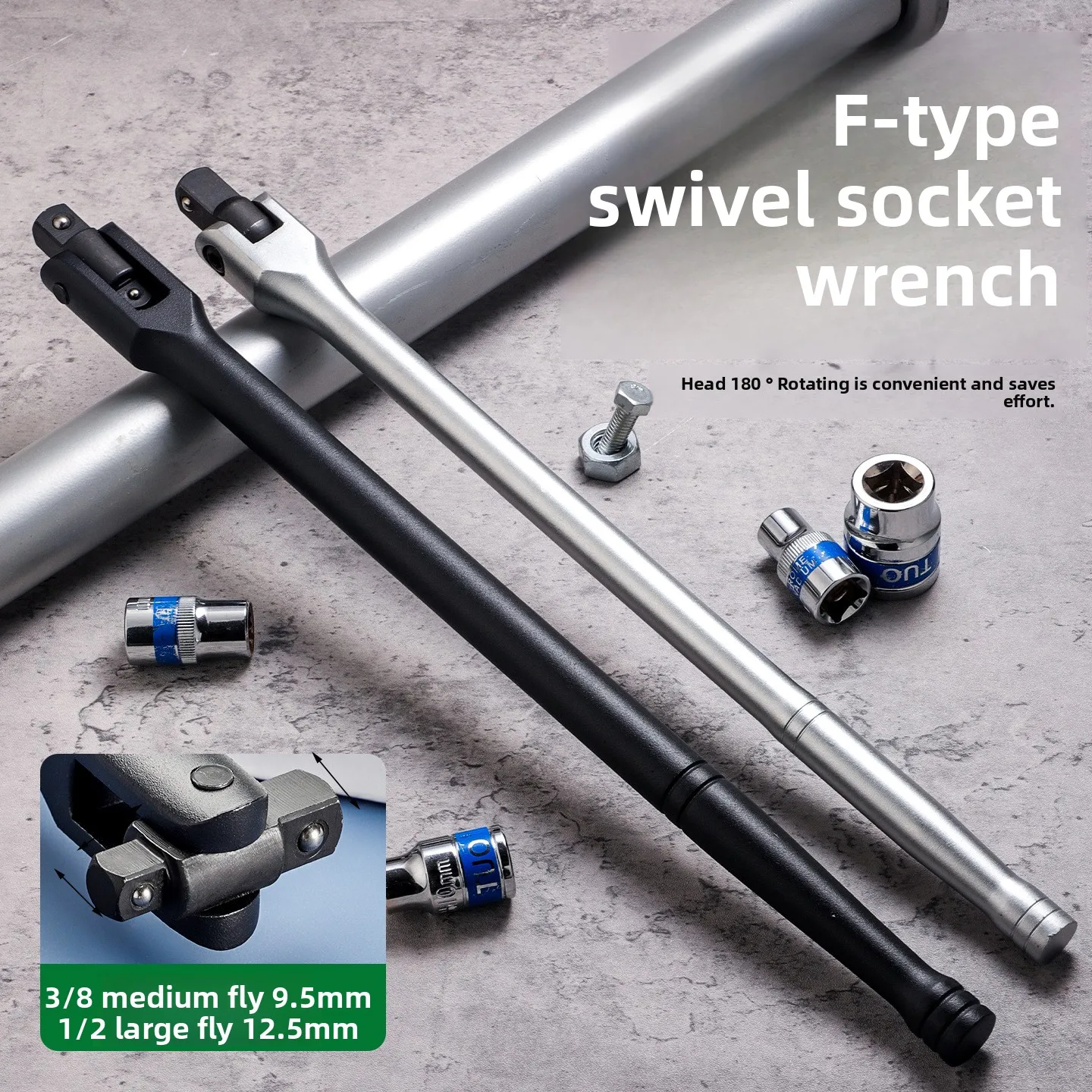 

Heavy-Duty Dual-Head 1/2-3/8 F-Type Socket Wrench, Extended Labor-Saving Universal Torque Booster, Auto Repair Workshop Tool