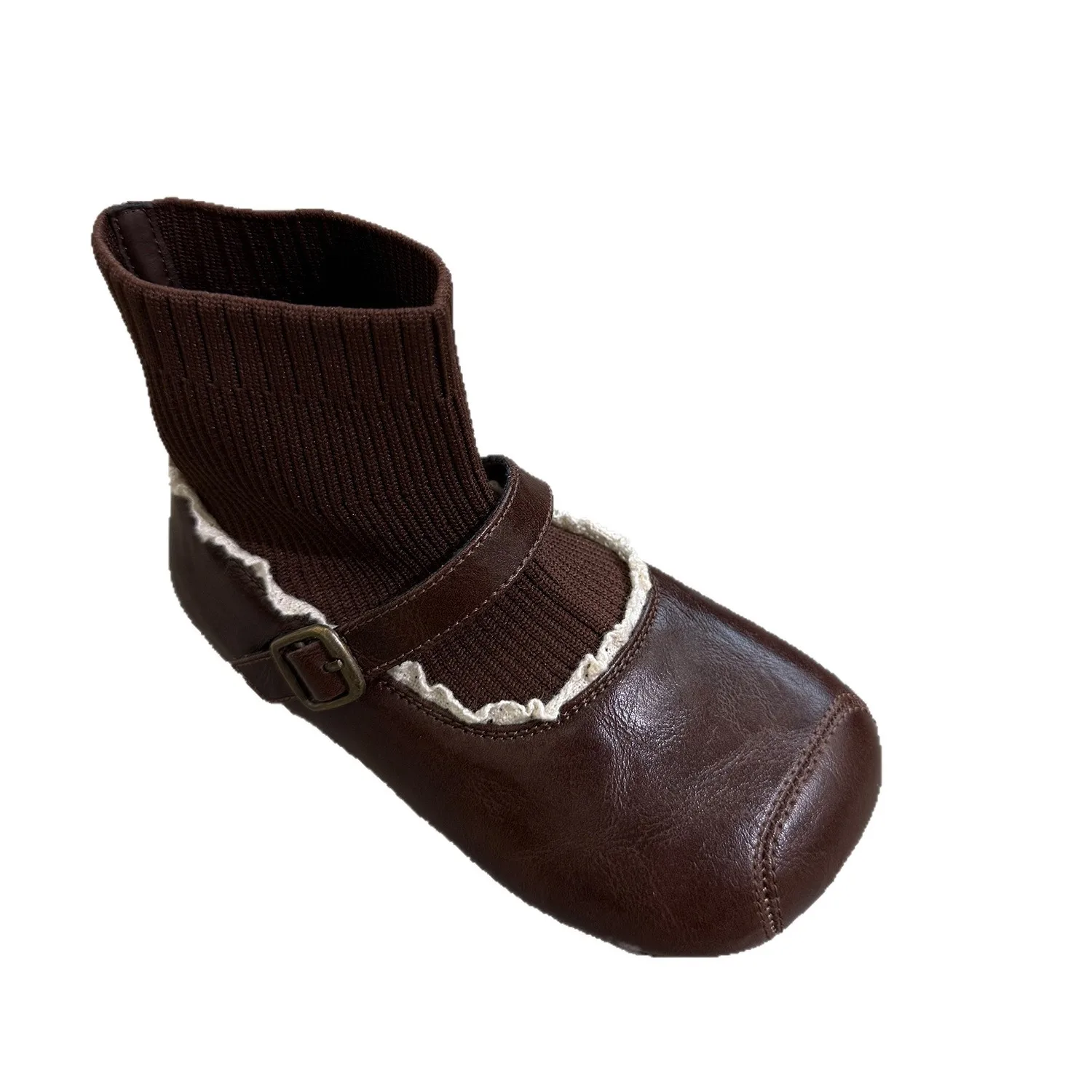 

Зимние детские кружевные эластичные носки в корейском стиле для девочек, короткие сапоги, детские модные ботильоны принцессы для малышей, успокаивающие рост