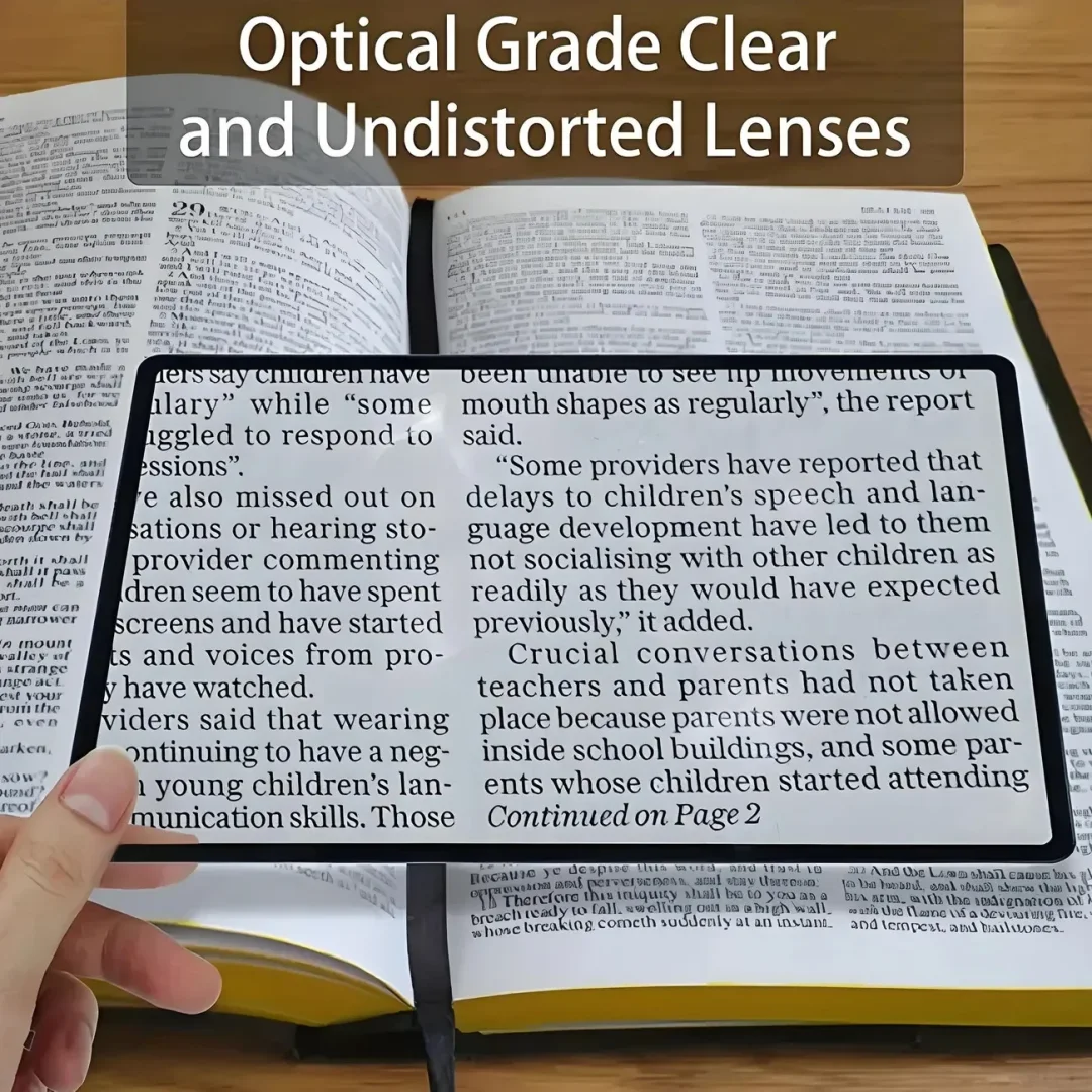 Full Page Large Sheet Magnifier Magnifying Glass Reading Aid Glass Page Magnifying Lens Reading Magnifier