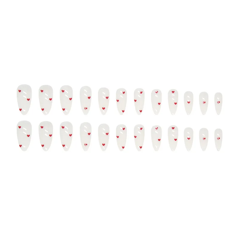 24 uñas postizas largas estilo ins (forma de lágrima), con 1 pegamento jelly y 1 lima de uñas 5