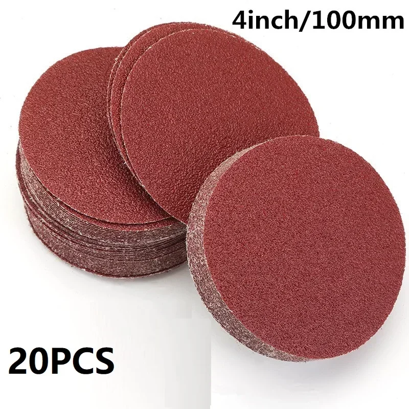 

20pcs Special Sandpaper Disk For Round Polishing Red Brown Sandpapers Set 4inch/100mm 40-2000Grit Accessorie Abrasive Tool Set