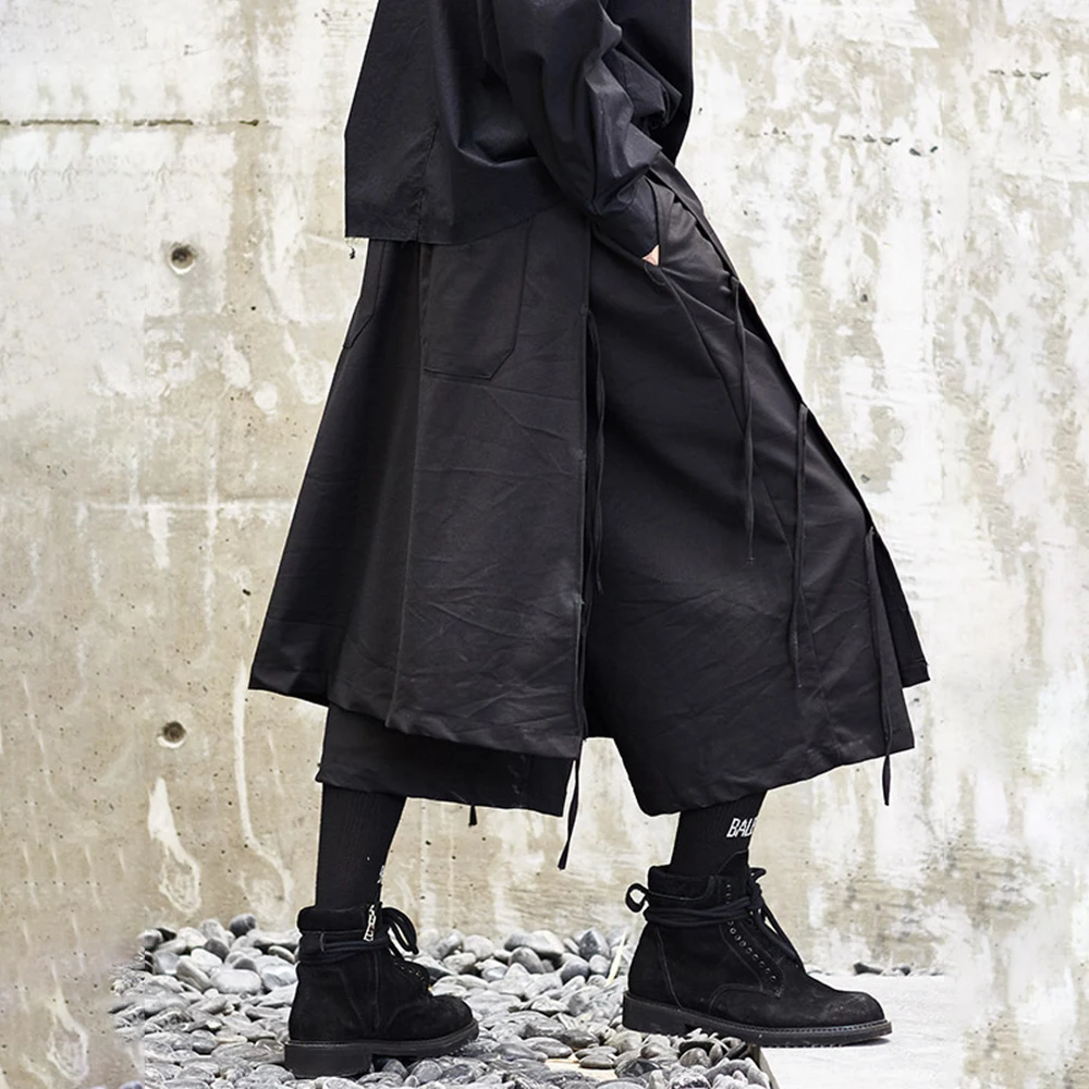 

XS-5XL Winter New Men's Solid Color Capri Pants American Retro Fashion Trendy Street Simple Loose Casual Niche Men's Bottoms