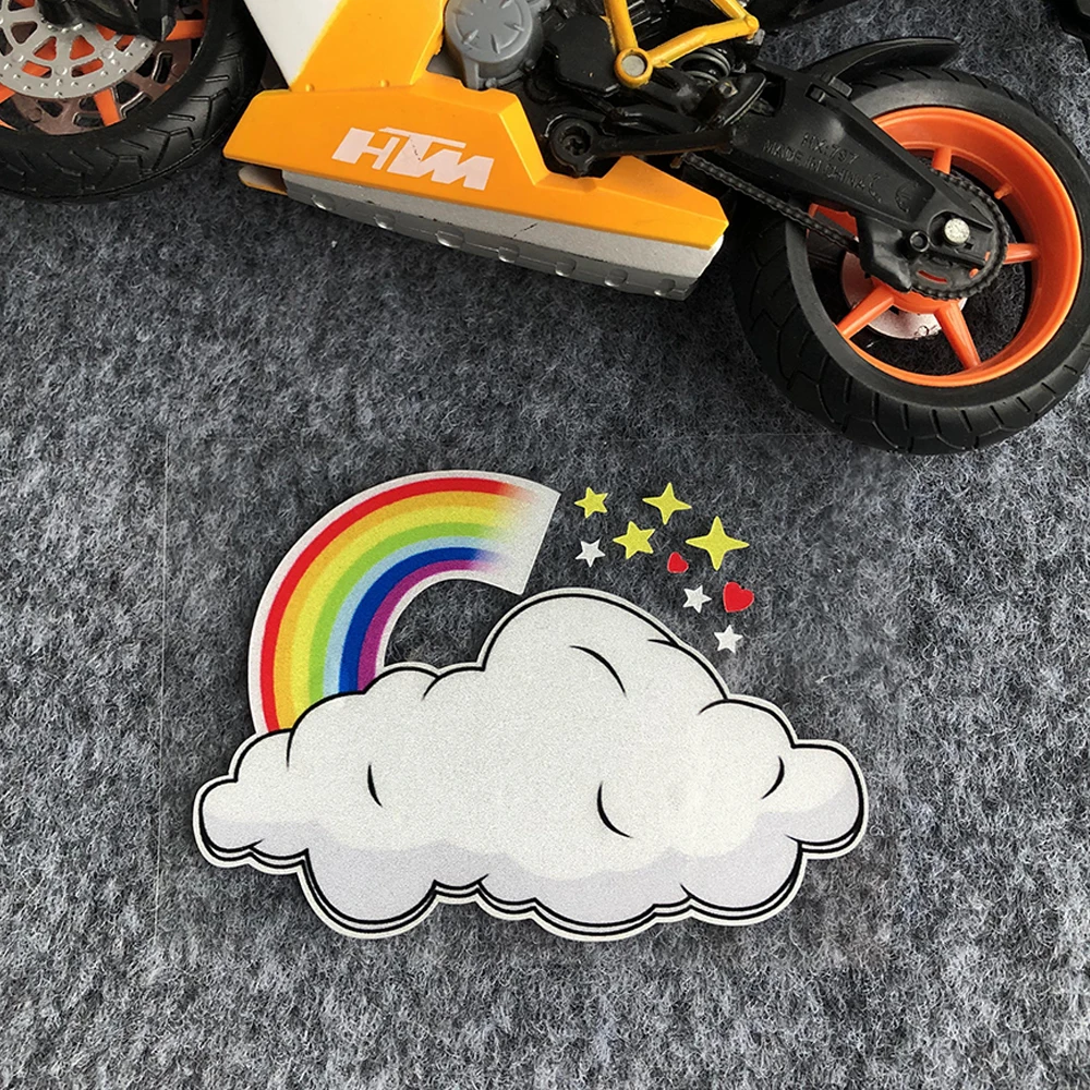 Cute Pixel Rainbow Cat Reflective Car Sticker Decoration Motorcycle Scooter Windshield Glass Window Body Fuel Tank Bumper Decals