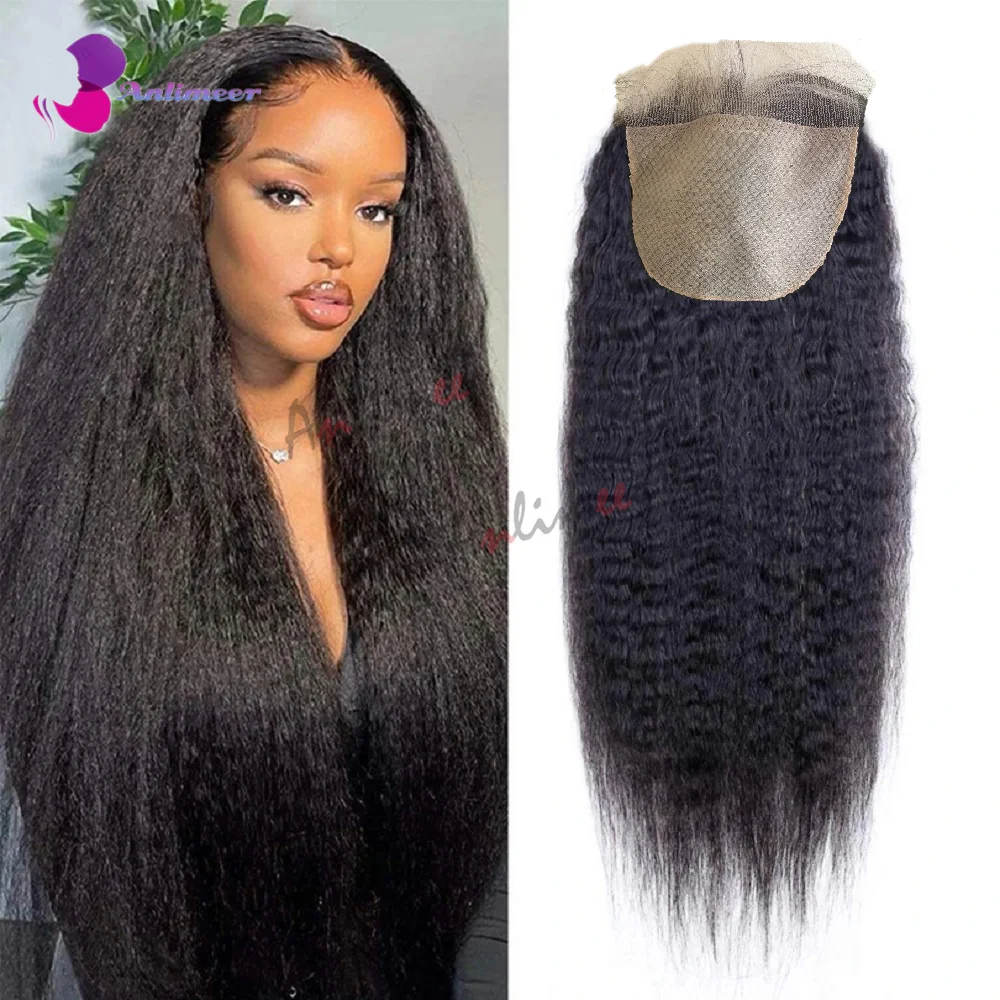 Silk Top Closure 5*5 Silicone Silk Base Lace Closure Kinky Straight Remy Human Hair Extensions with Baby Hair Natural Black