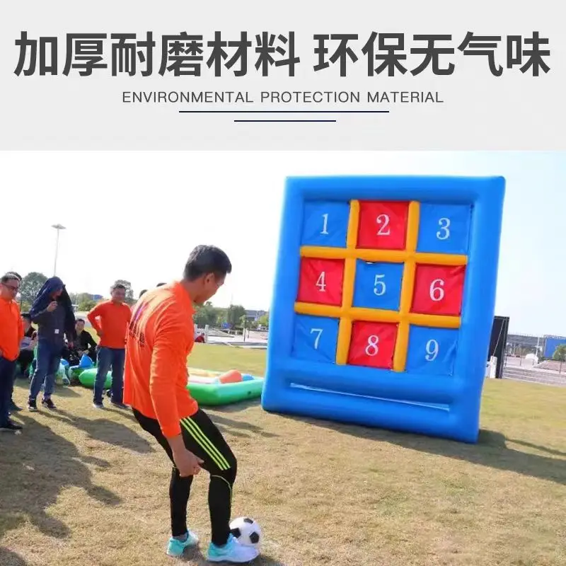 Gran oferta de portería de fútbol inflable, portería de entrenamiento de PVC, juegos deportivos, portería de fútbol, juegos inflables de construcción de equipos