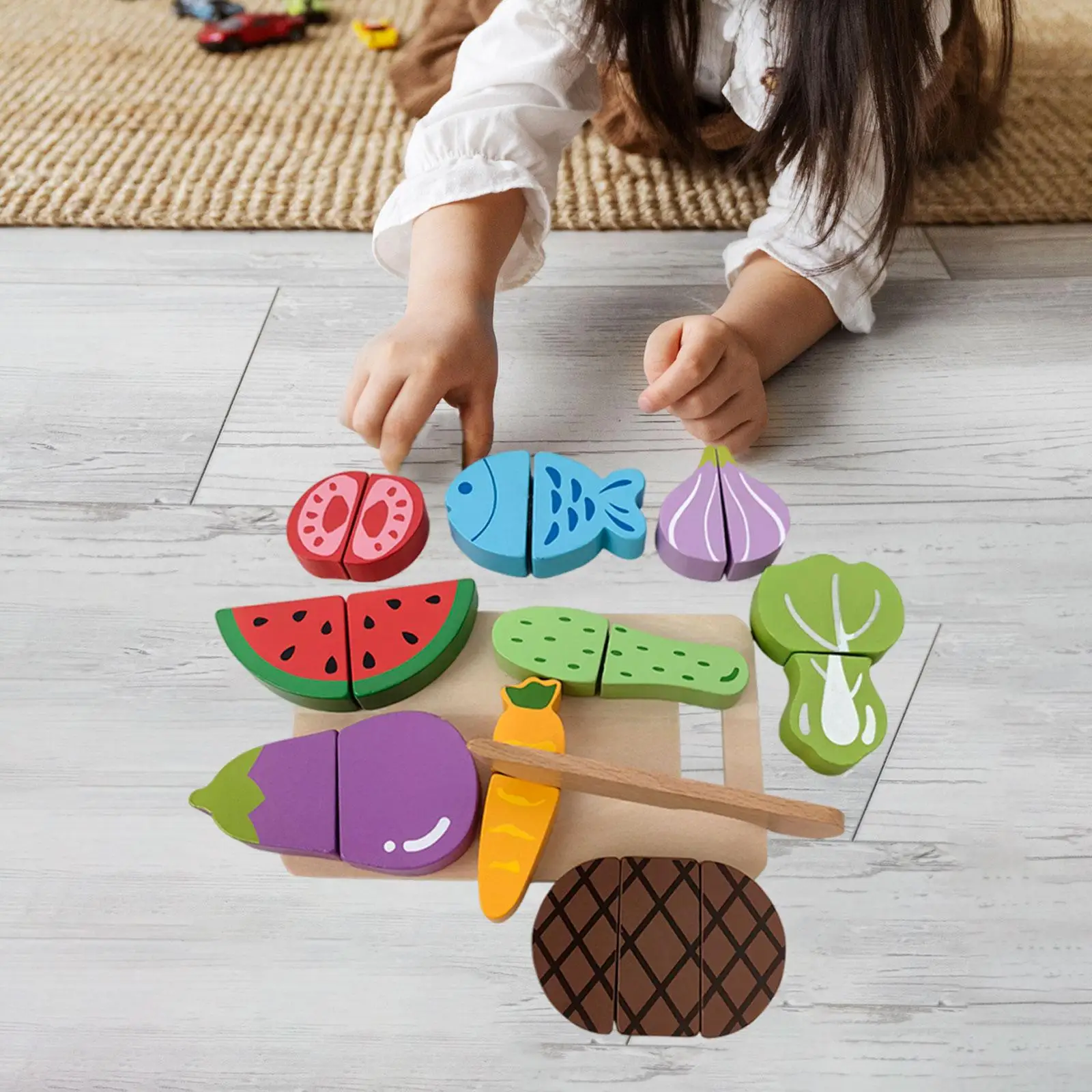 Drewniane zabawki do zabawy w jedzenie dla chłopców i dziewczynek na Dzień Dziecka