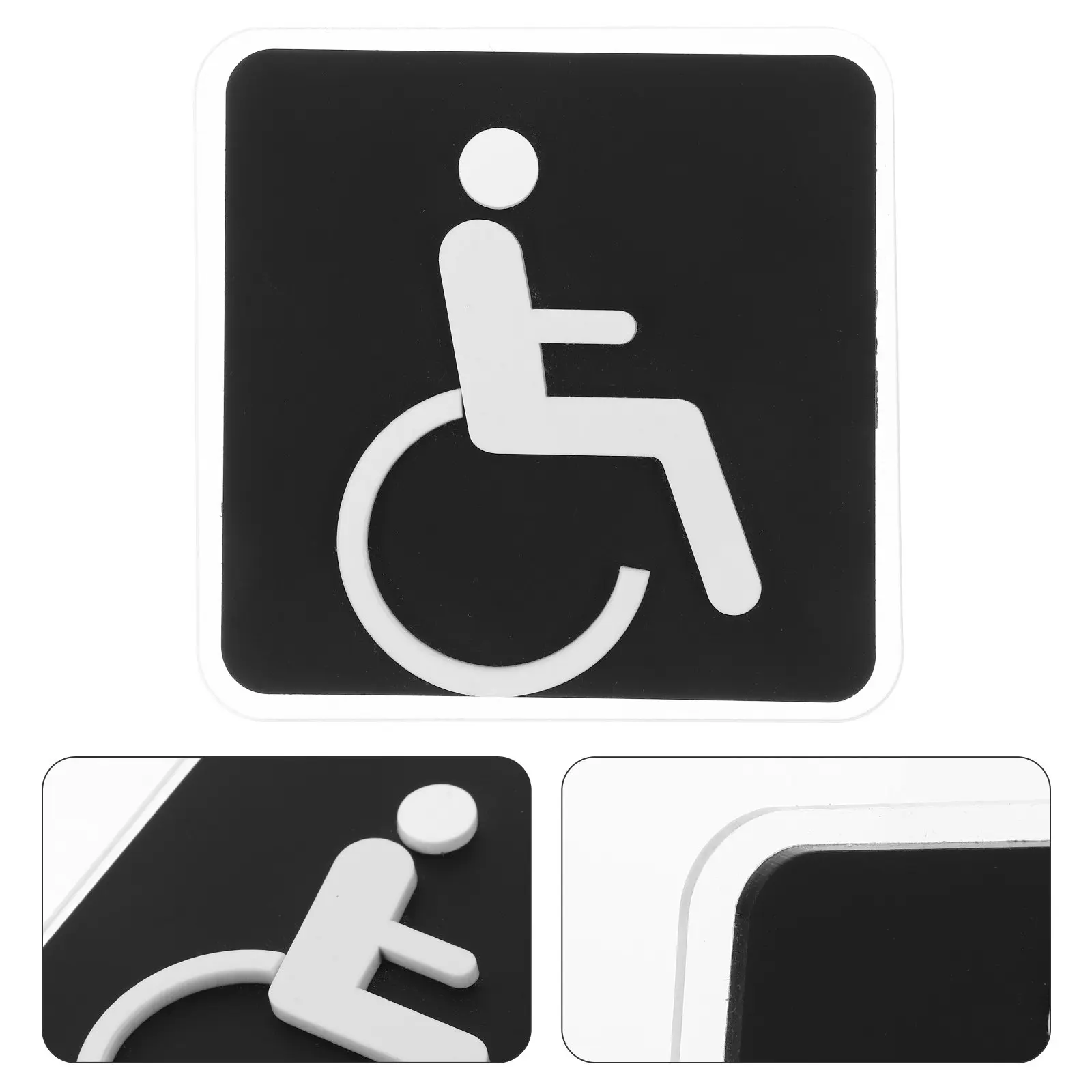 Wheelchair Accessible Restroom Sign Compact Size Public Toilet Wall Sticker Restroom Washroom Sign Easy Install for Hotels