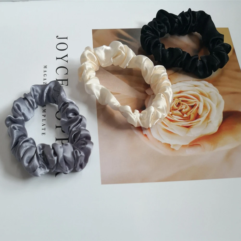 

12Pcs Smooth Satin Effect Hair Scrunchies Flexible Elastic Hair Ties for Women Girls Ponytail Holders Comfortable Stretch Rope