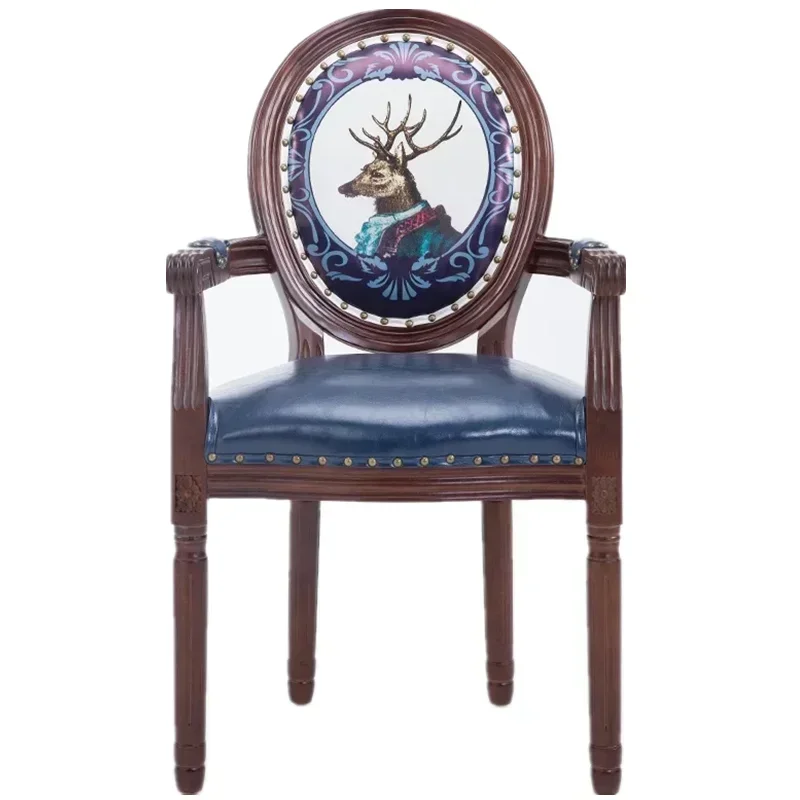 

durable Elegant Vintage Minimalist Dining Chairs Modern Blue Ergonomic Relaxing Designer Chairs Mobile Wood Lounge