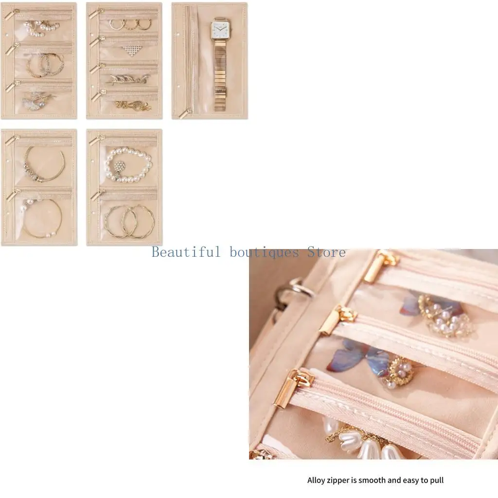 

U4LF Компактная сумка для хранения ювелирных изделий с несколькими секциями, мягкая подкладка для браслетов, часов