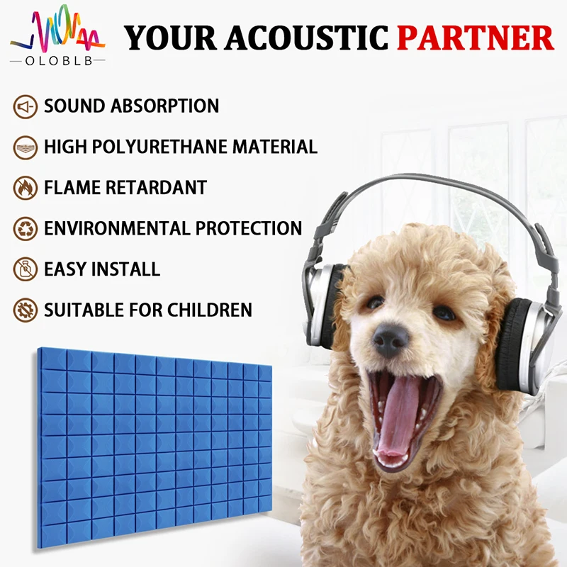 Home Acoustic Treatment Studio Foam Panels 6/12/24 Pcs Sound Proof Foams Room Accessories Sound Absorbing Material For Wall