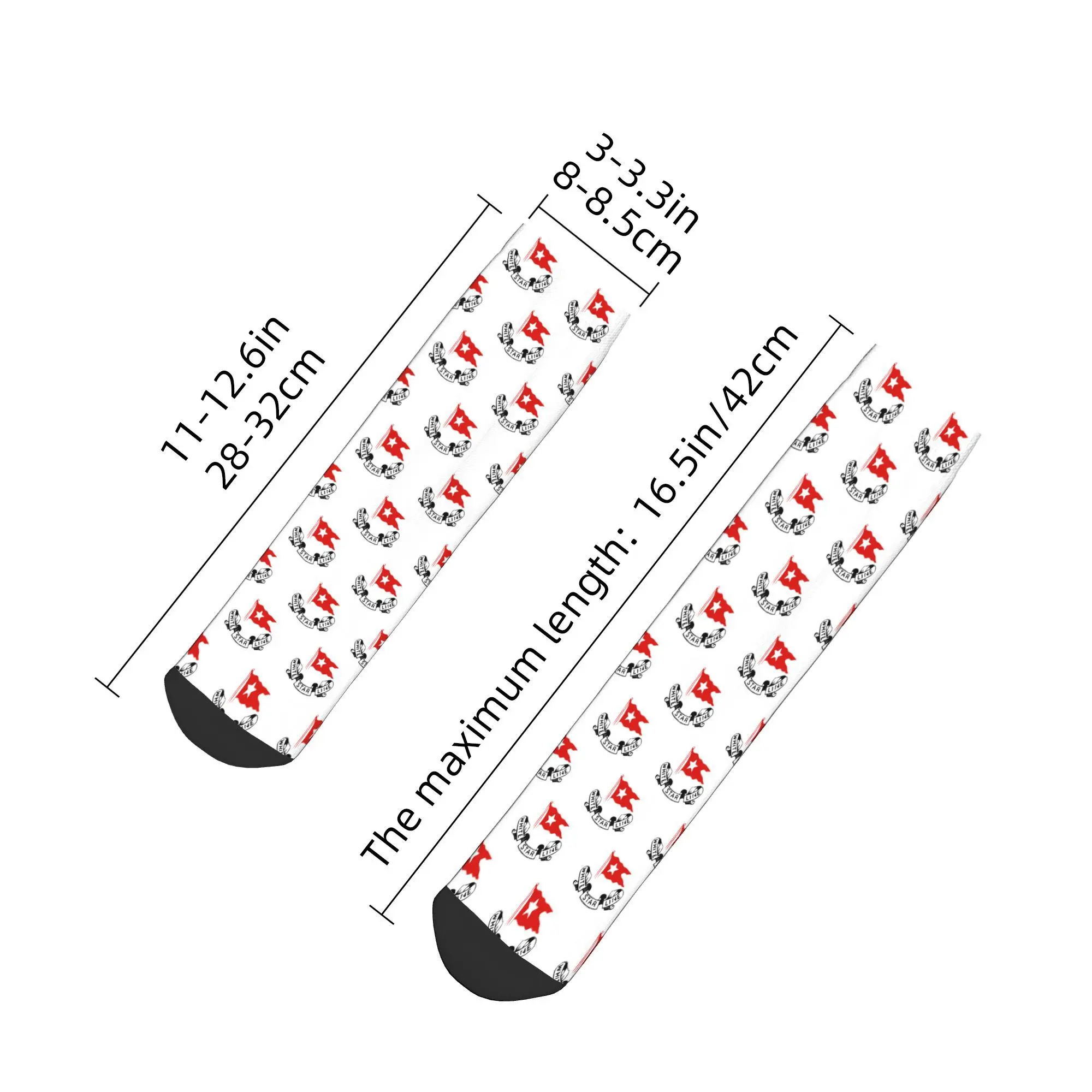 جميع المواسم تيتانيك خط النجوم الأبيض - العلم الأحمر مع شعار النجمة الجوارب Harajuku طاقم الجوارب جوارب مضحكة للرجال والنساء #2