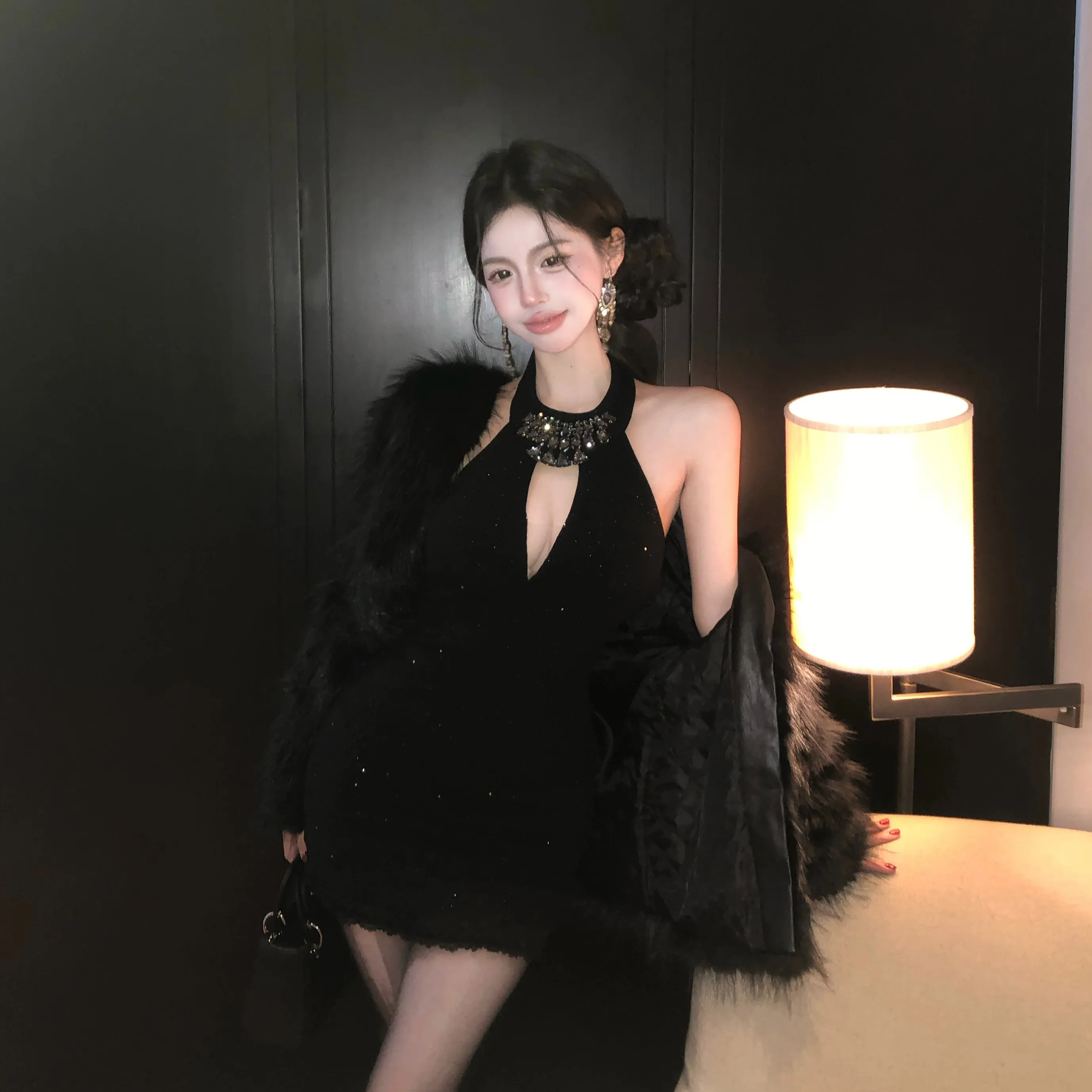 

Сексуальное модное женское облегающее платье с завышенной талией, осенне-зимняя новинка, корейский стиль, модная юбка для женщин