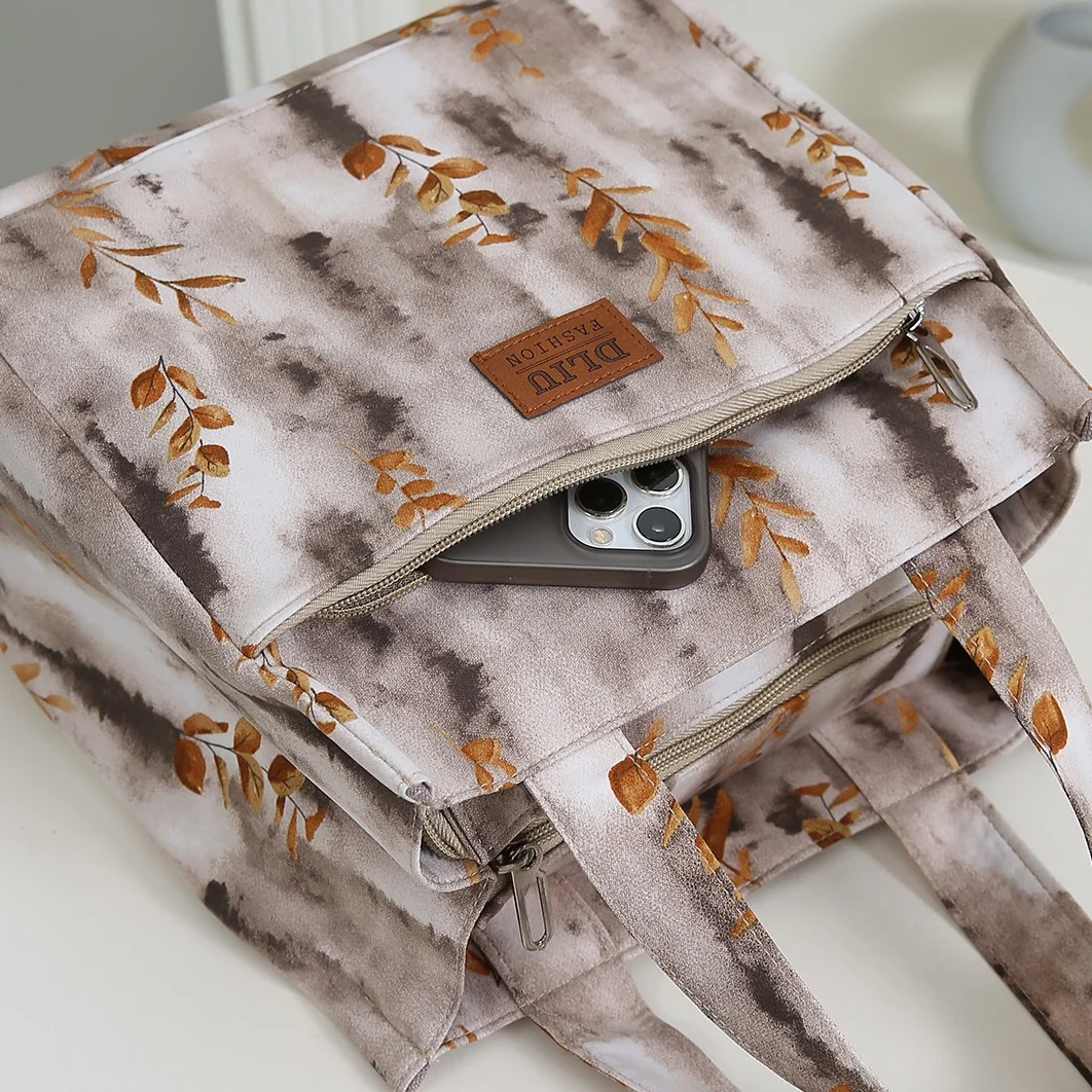 قماش سميك جديد، أنيق وبسيط، طراز عرقي، حقيبة يد، حقيبة تسوق للاستخدام اليومي، حقيبة متنوعة، حقيبة غداء، حقيبة بينتو #3