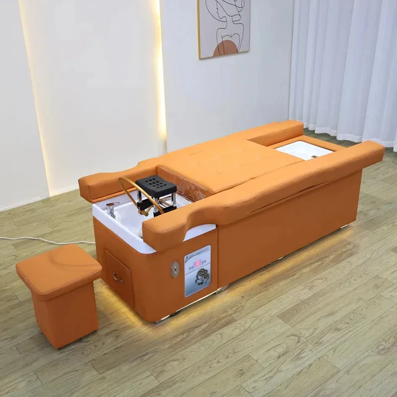 Head Spa Massage Shampoo Bed with Water Cycle System Sofa Material Mattress Salon Shop Furniture