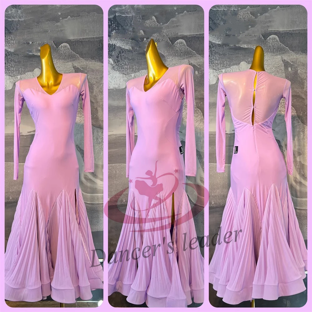 

Ballroom Modern Dance dress High-end Custom Pink Slim-fit Big Skirt Cha Cha Cha Tango Female Adult Stage Professional Clothing