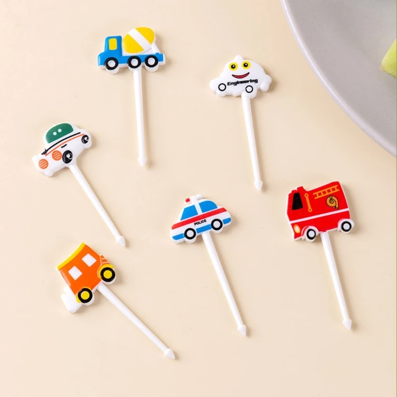 Mini garfo sobremesa para carro/sinais trânsito, garfos frutas forma lanches garfos comida, palitos