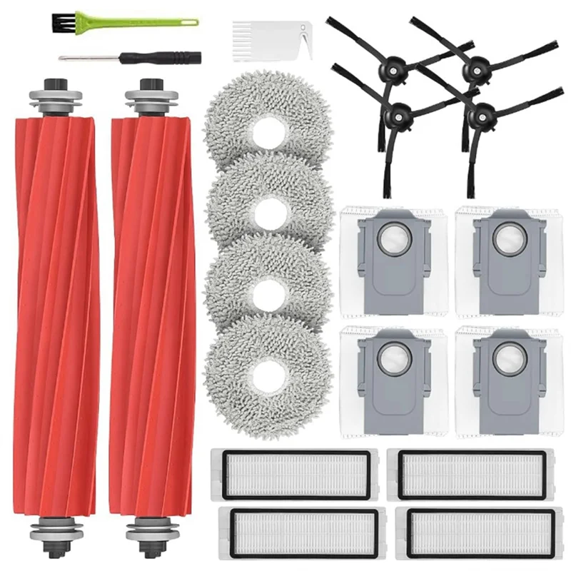 ABRB-メインブラシ、モップパッド、ダストバッグ、HEPAフィルター、サイドブラシ交換用アクセサリー Roborock Q Revo用