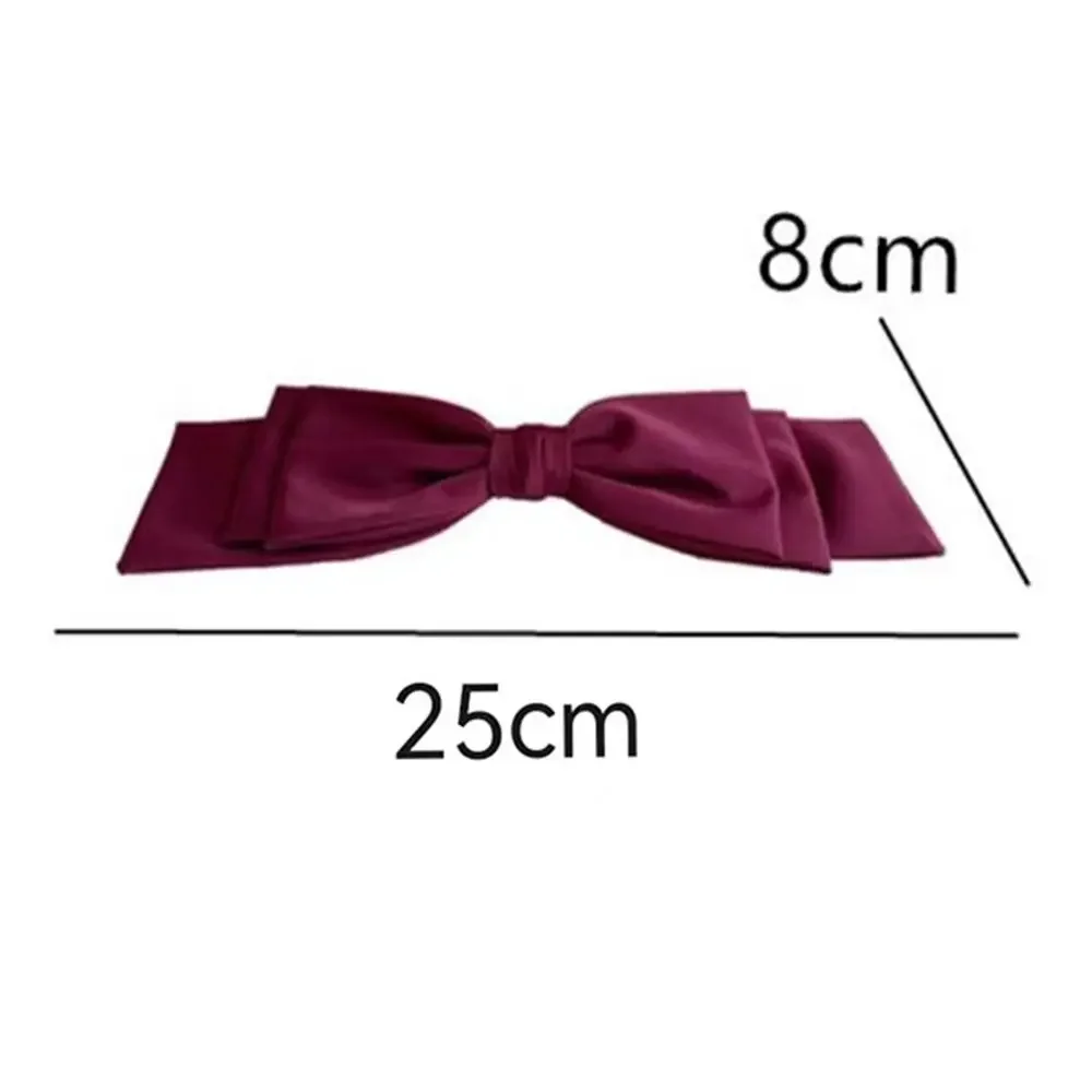 Neue große Satin-Haarspange, Haarschleifen für Mädchen und Frauen, einfarbig in Rosa und Schwarz, mehrlagige Haarnadel, koreanische Mode-Haarspangen für Haar-Accessoires – Detail 1