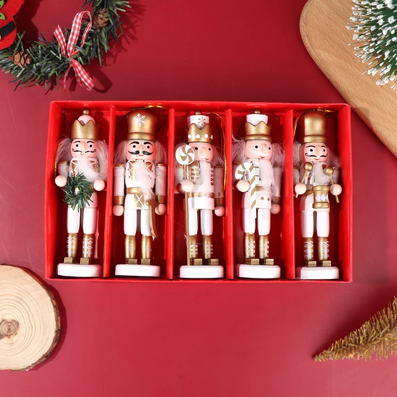 1Pc 12CM Nutcracker Puppet Soldier Pendant Christmas  Decoration Mini Cartoons Soldiers Doll Desktop Ornament Home Decor