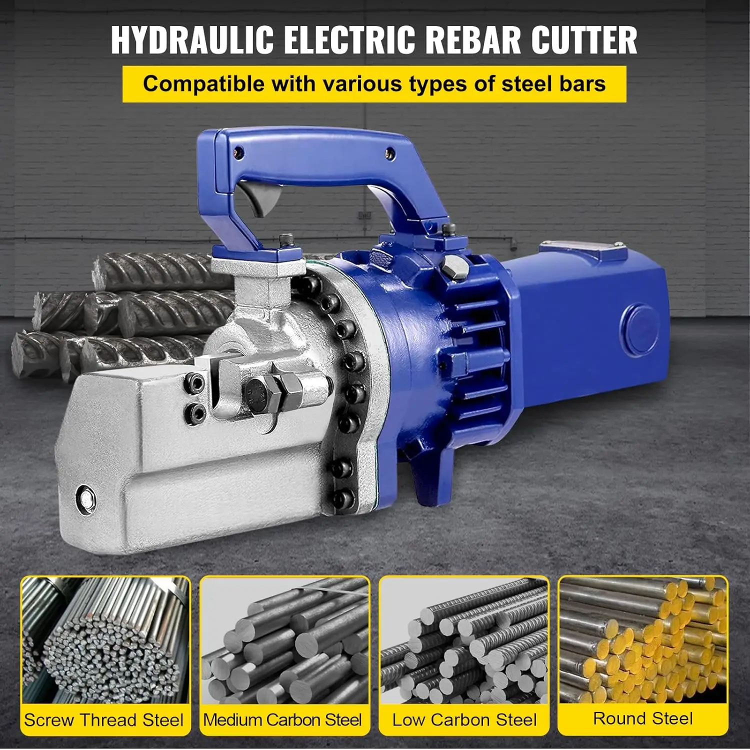 Electric Hydraulic Rebar Cutter 1700W Portable Electric Rebar Cutter Cutting up to 1 Inch #8 4-25mm Rebar within 5 Seconds