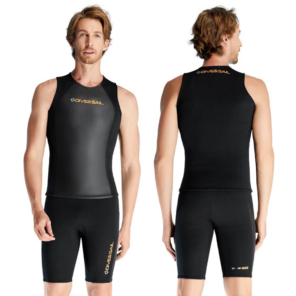 Men Women's 2MM Neoprene Wetsuit Split Two-pieces Sleeveless Diving Vest Shorts Set Warm Swimming Surfing Snorkeling Suit