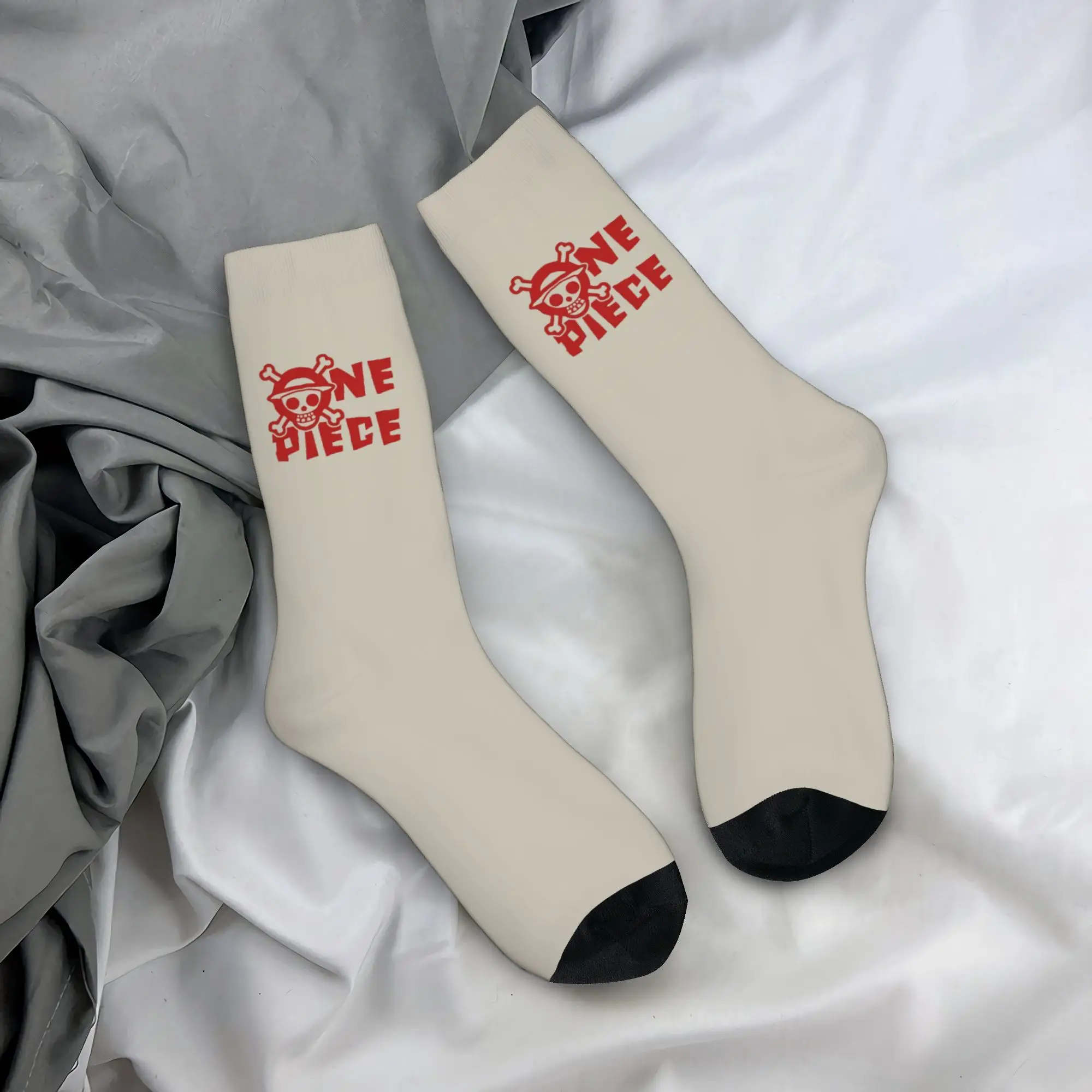 Funny Sock One Piece Straw Hat Pirates Logo Hip Hop Quality Pattern Printed Men Socks Casual Men's Socks