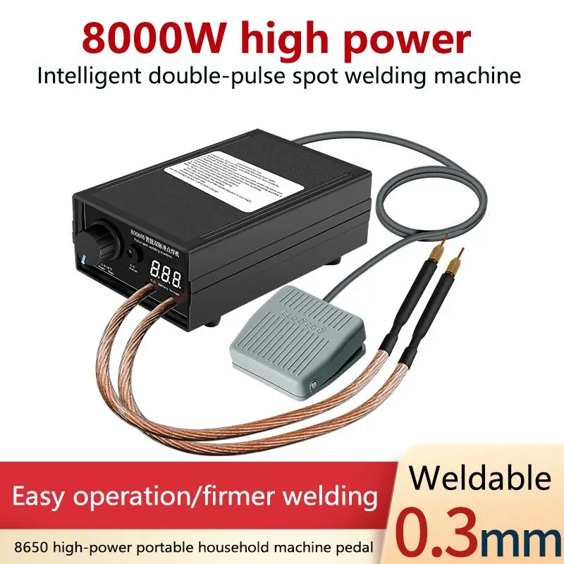 

Dual Pulse 8000W Spot Welder Kit DIY Automat 18650 Battery Pack Welding Portable Spot Welding Machine Pen For 0.3MM Nickel Strip