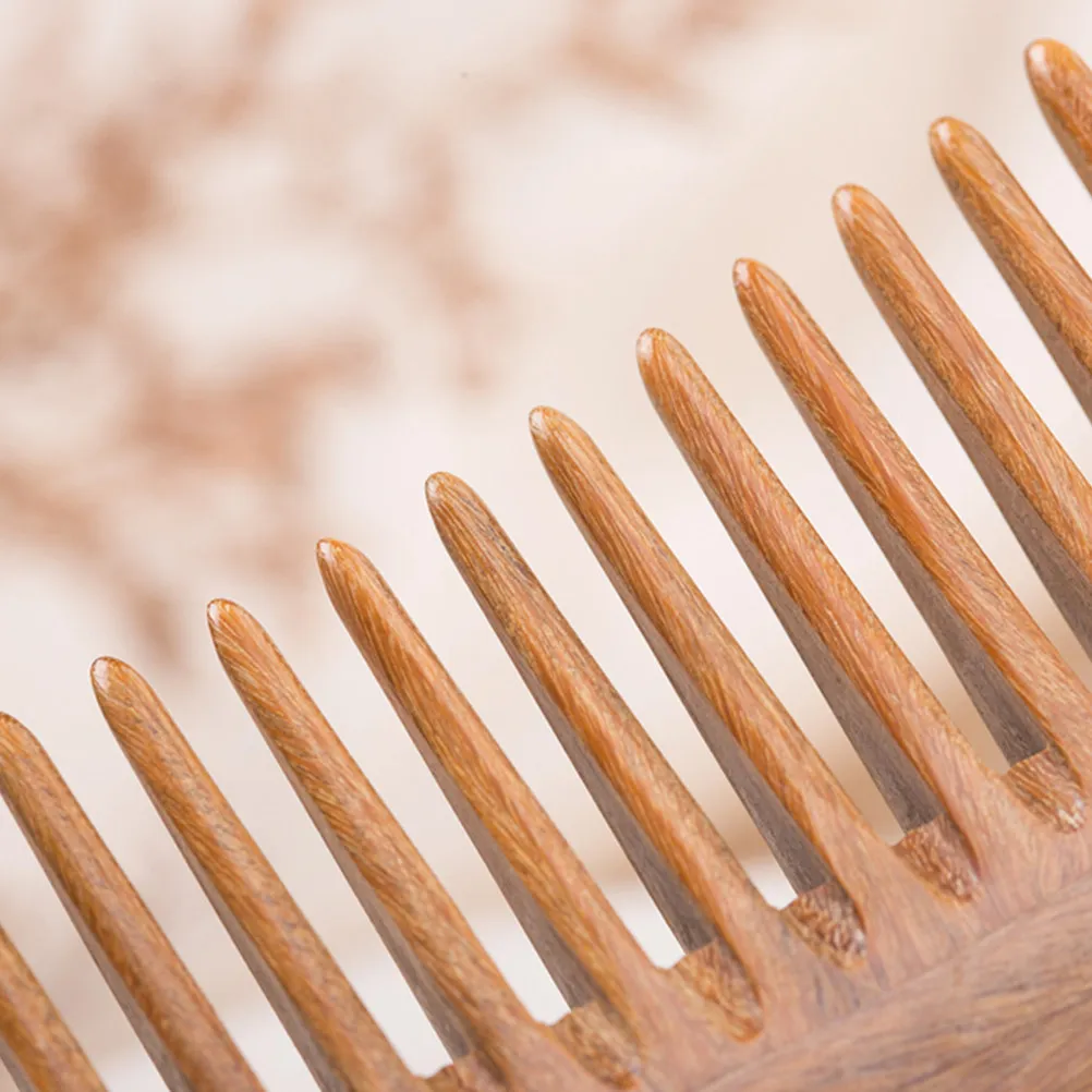 Natural Sandalwood Hair Comb Wide Tooth Lightweight Portable Wooden Massage Comb for Women Gentle Scalp Relief Detangling Tool