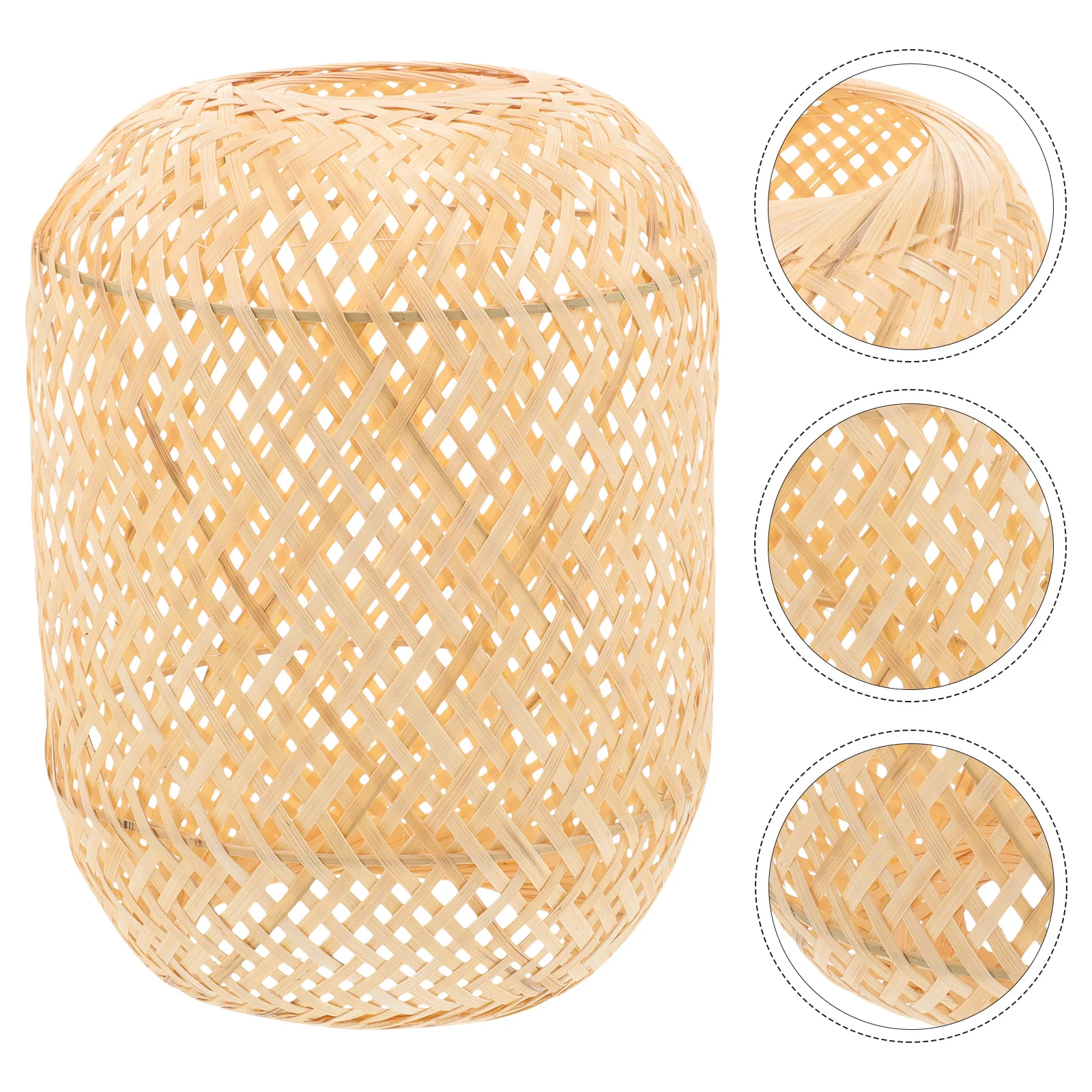Bamboo Lampshade Bedside Table Lamp Shade Replacement Durable Lightweight Woven Bamboo Rustic Style Decorative Lampshade