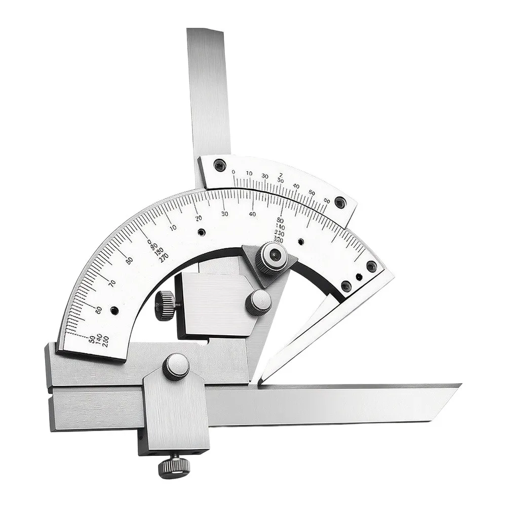 Stainless Steel Protractor Tool Featuring Engraved For Vernier Scale for Long Lasting Legibility in Harsh Workshop Conditions