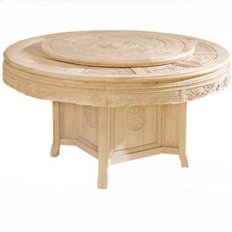

Antique oak, carved round , white stubble, classical Chinese solid wood dining table