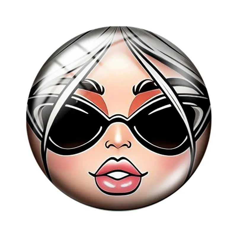 Retro cartoon glasses girl  12/18/20/25mm glass cabochon  bracelet pendant rings for jewelry demo earrings back Making findings