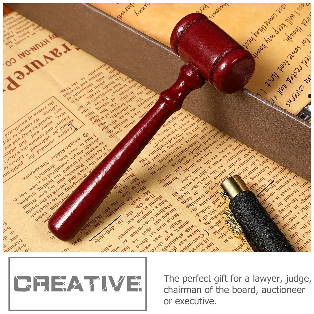 4Pcs Wooden Small Gavel Decorative Judge Hammer Auction Tool Solid Wood Portable Educational Hammer for Court Role Play