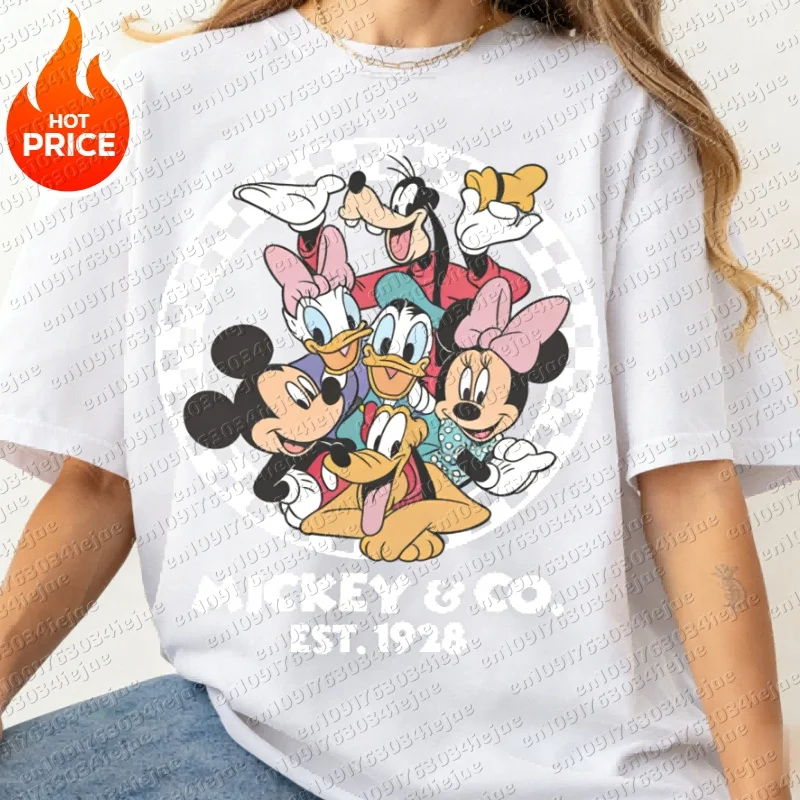 Mickey Mouse 2026 New Boy Girl Summer Cotton T-shirt Family Parent-child Wear Oversized Casual Men Women Short Sleeve T-shirt view 6