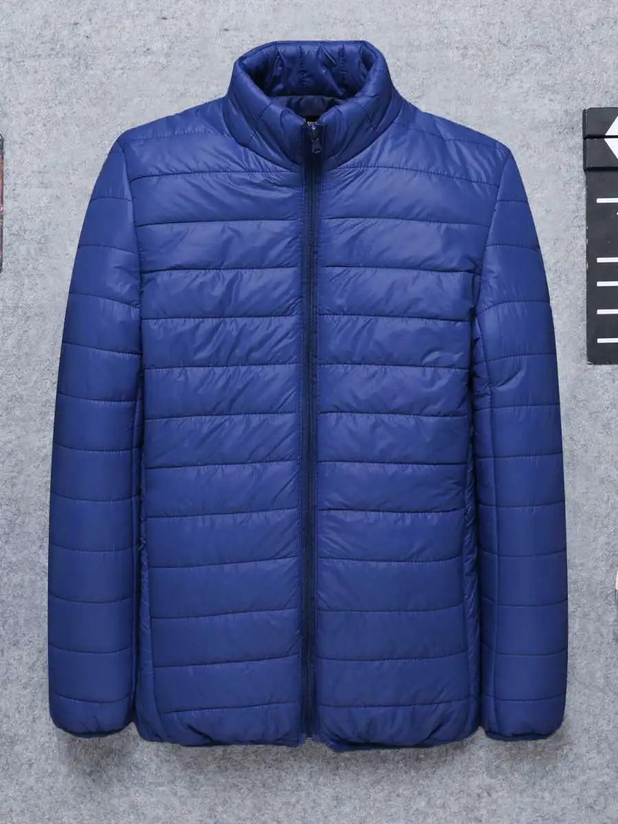 

New Men's down Cotton Jaet Stand Collar ort Sle Slim Fit Lightweight Spring Outerwear Daily Wear Zipper Closure