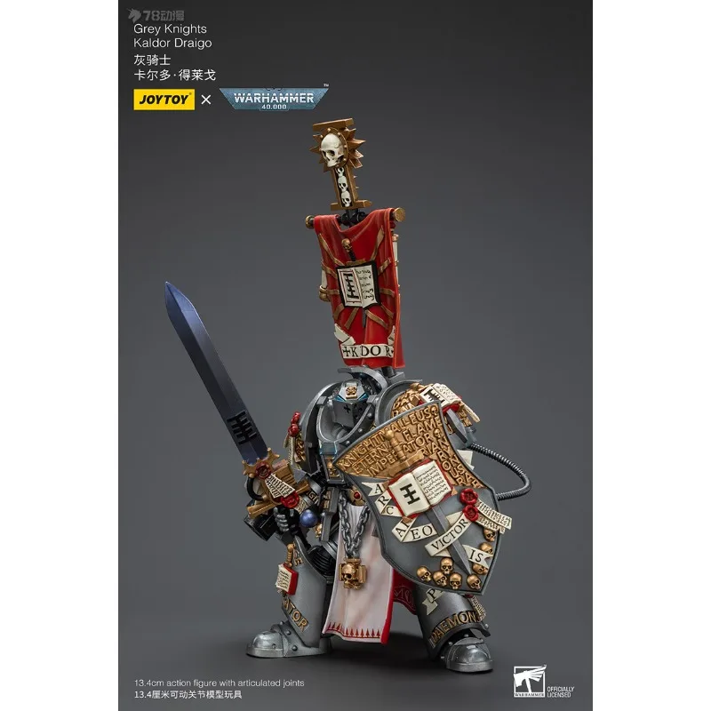 JOYTOY Echte JOYTOY X Warhammer 40K-serie Grey Knight, Grey Knight Lord Drago (Cardo Deleger) 1/18 beweegbaar model jongenscadeau