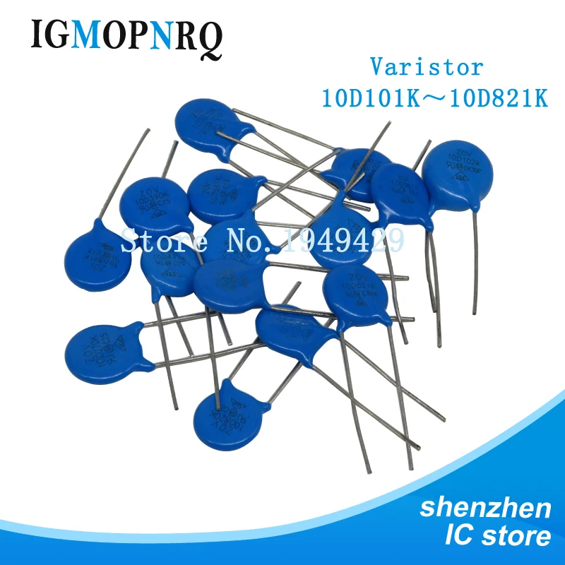 50PCS Piezoresistor  Varistor Series 7D 10D 14D 7D680K 7D220K 10D101K 10D681K 14D471K 14D561K 7D431K 10D621K 10D561K Resistor