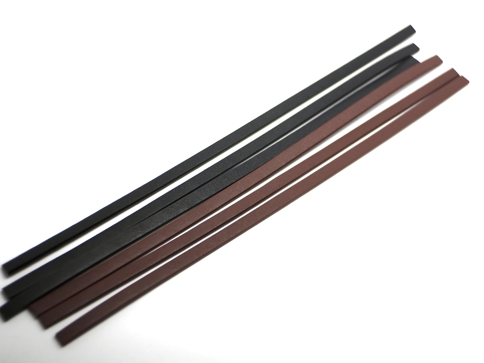 6pcs 8inches Fine Litchi Texture Leather Cord,5x2mm Flat Leather Strip,Vintage Texture Bracelet Making，DIY Supplies