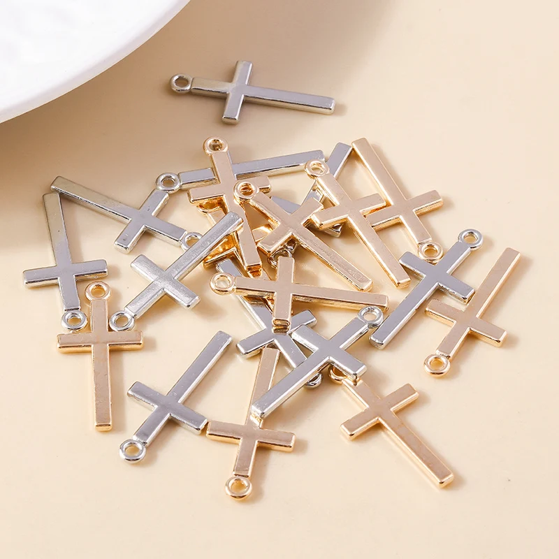 20 Stück 12x26mm Niedliche 2-Farbige Legierungs-Kreuzanhänger für Schmuckherstellung, Ohrringe, Halsketten, Armbänder, DIY-Handwerk, Zubehör – Detail 7