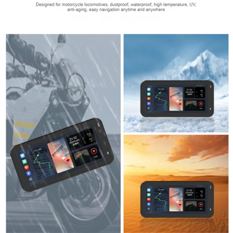 GPS Navigation Motorcycle Carplay Display Portable Motorcycle Wireless Android Car Monitor